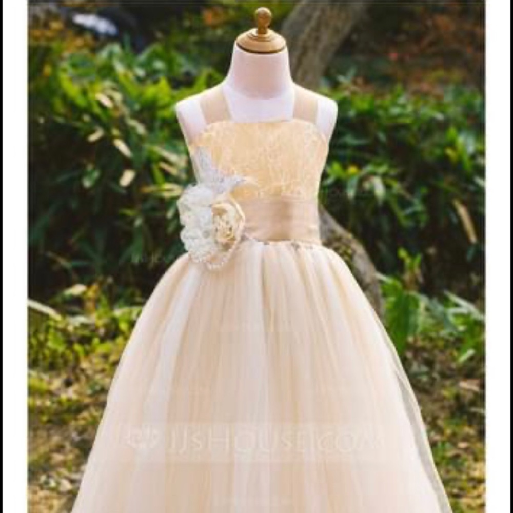 JJsHouse Champagne Flower Girl Dress Size 5